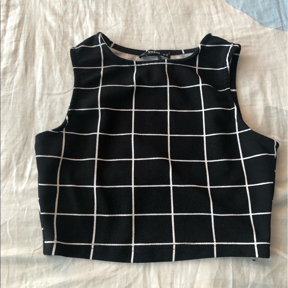 Striped black crop top